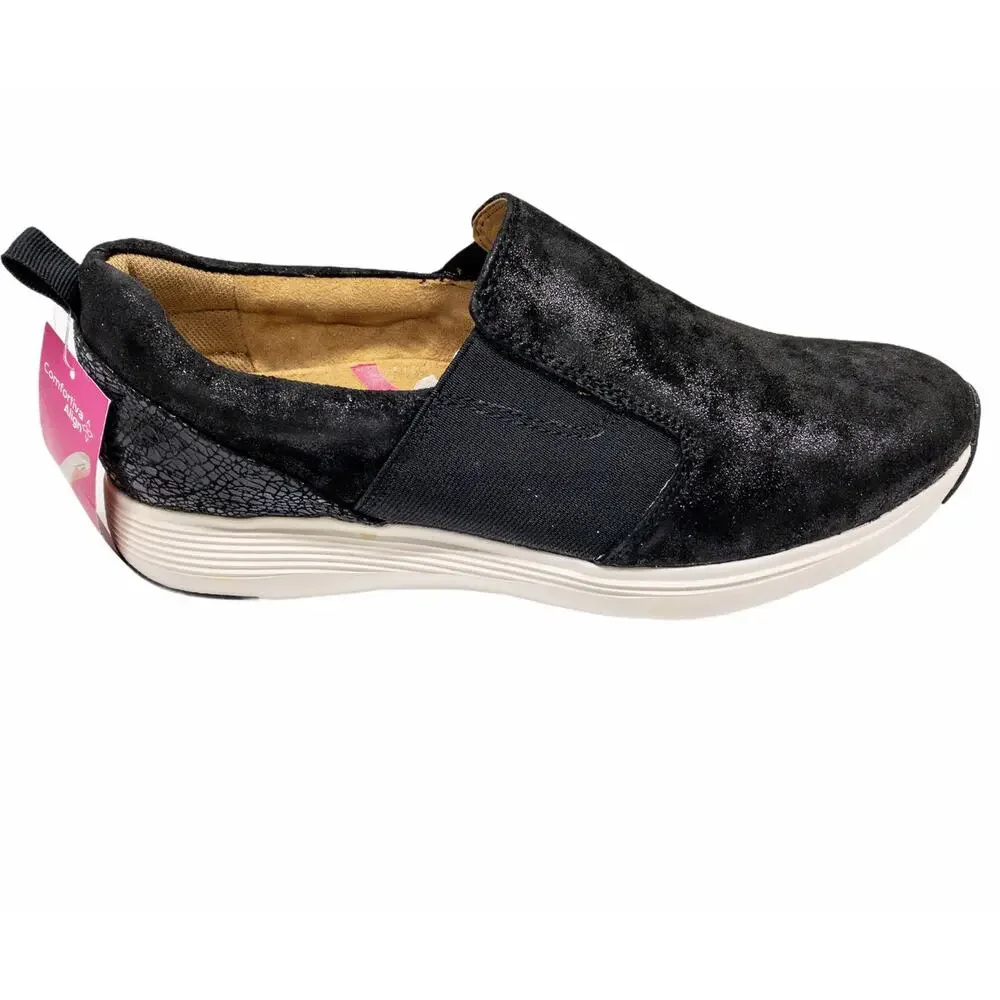 Comfortiva Nicole Suede Slip On Sneakers Women's 8.5 Black